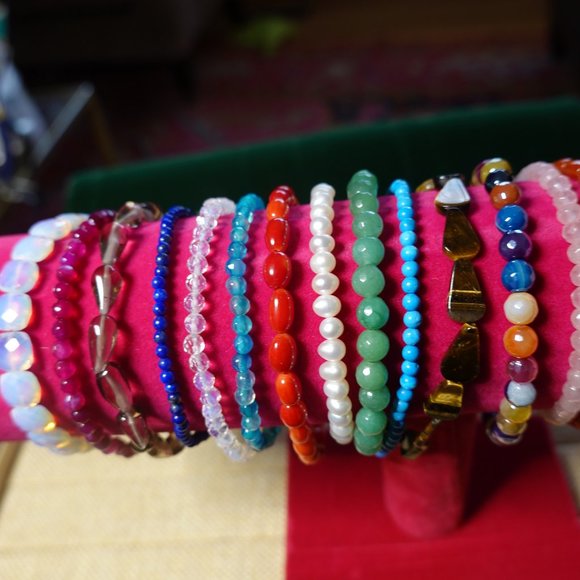 (NWT) Genuine Turquoise Bead (3) Bracelets Stack/Set - Picture 9 of 9